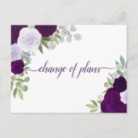 Élégant violet Roses Changement de plan Mariage