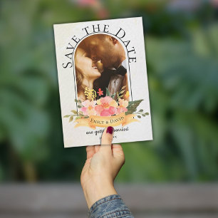 Carte Postale Faire-part Elégante aquarelle Floral Cute Photo Mariage