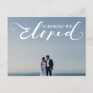 Carte Postale faire-part élégante du mariage surpris "Eloped"
