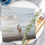 Carte Postale Faire-part Élégante Photo De Script Moderne Enregistrer Le Ma<br><div class="desc">Calligraphie script moderne avec queue escarpée et votre faire-part photo préféré mariage enregistrer la date carte postale</div>