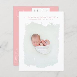 Carte Postale Faire-part Élégante photo d'faire-part de naissance bleue min