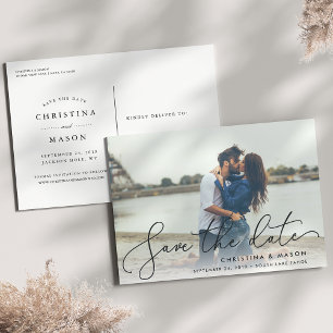 Carte Postale Faire-part Elegantly Penned Photo Save the Date