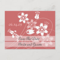 Élégants Fleurs Et Fleurs Enregistrer La Date Cart