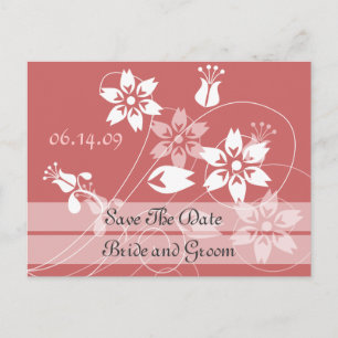 Carte Postale Faire-part Élégants Fleurs Et Fleurs Enregistrer La Date Cart