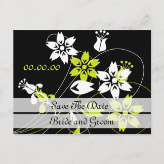 Carte Postale Faire-part Élégants Fleurs Et Fleurs Enregistrer La Date Cart