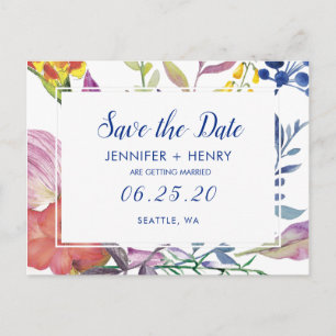 Carte Postale Faire-part Enchanted Garden Enregistrer la date