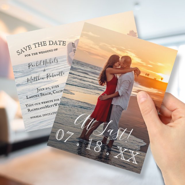 Carte Postale Faire-part Enfin Élégant Simple Mariage Photo Enregistrer la  (Créateur téléchargé)