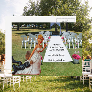 Carte Postale Faire-part Enfin Sauvegarder la Date Drôle de Couple Interrac