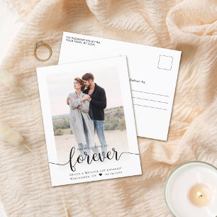 Carte postale Faire-part Engagée avec script moder