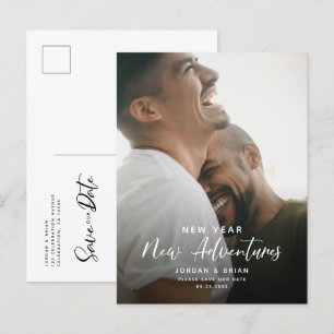 Carte Postale Faire-part Engagement moderne pour le Nouvel An Scénario d'
