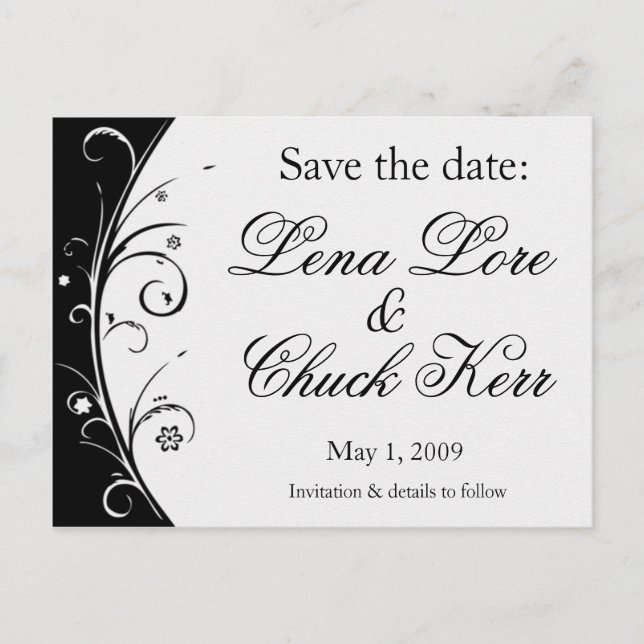 Carte Postale Faire-part Enregistrer la date (Devant)