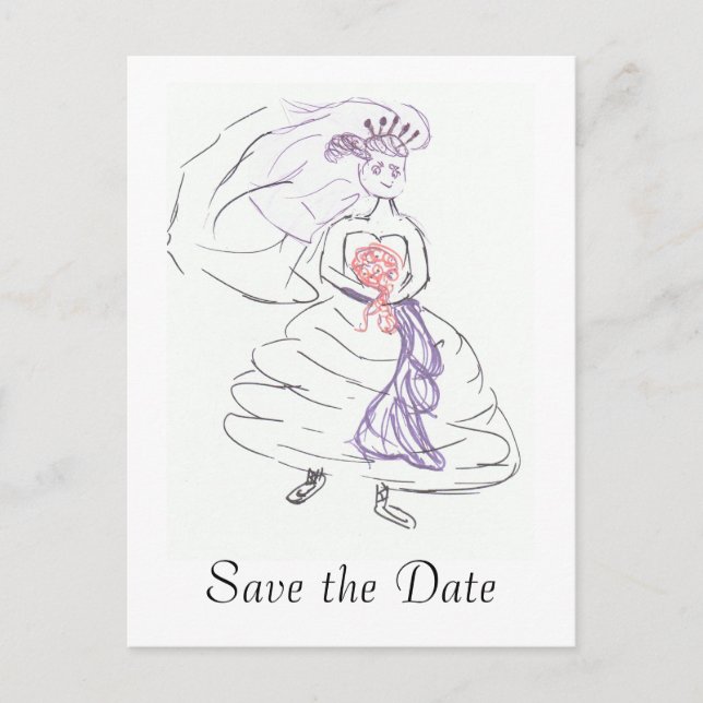 Carte Postale Faire-part Enregistrer la date (Devant)