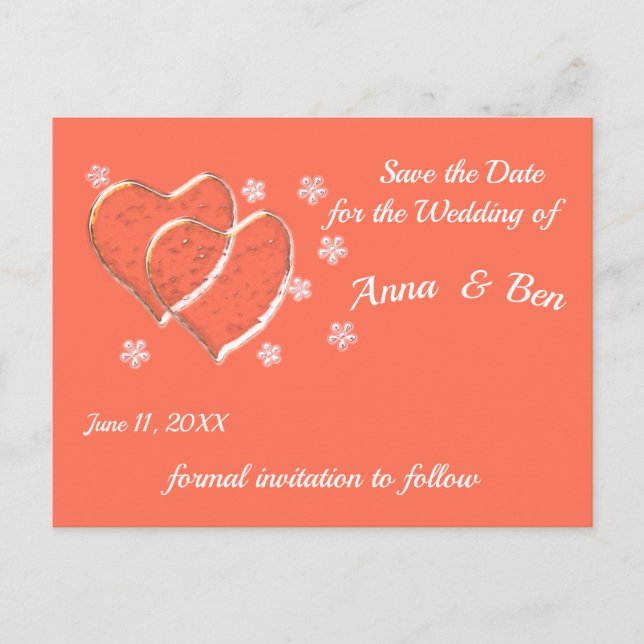 Carte Postale Faire-part Enregistrer la date (Devant)