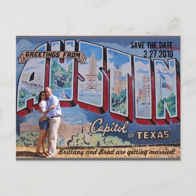 Carte Postale Faire-part Enregistrer la date (Devant)