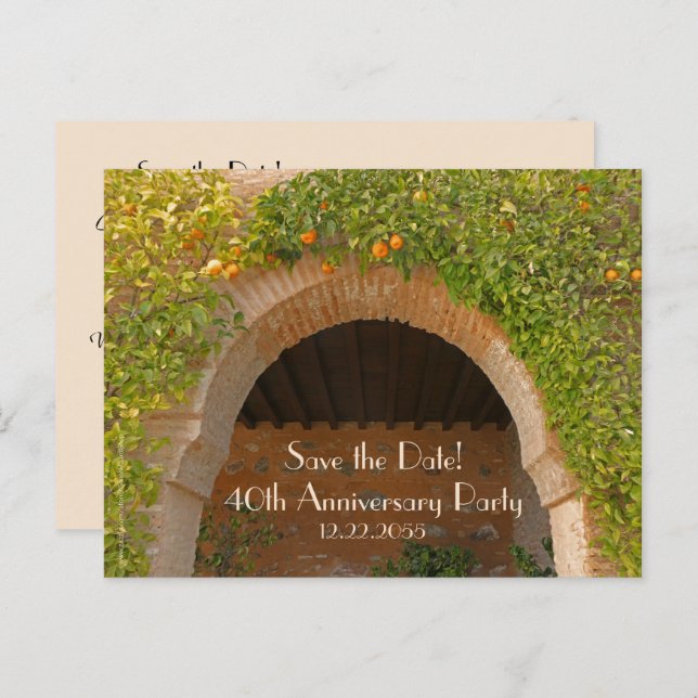 Carte Postale Faire-part Enregistrer la date Annonce du 40e anniversaire de (Devant / Derrière)