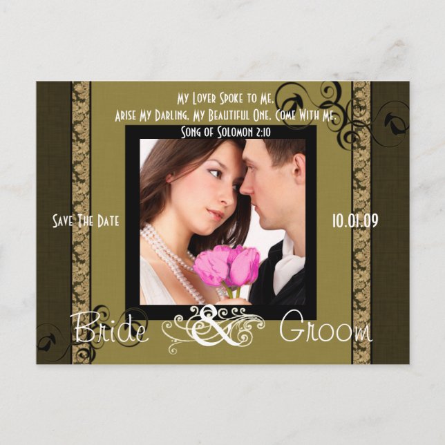 Carte Postale Faire-part Enregistrer la date avec votre photo (Devant)