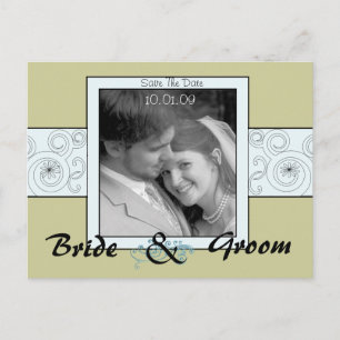 Carte Postale Faire-part Enregistrer la date avec votre photo