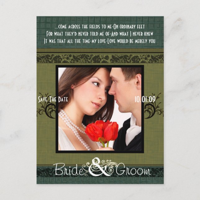 Carte Postale Faire-part Enregistrer la date avec votre photo (Devant)