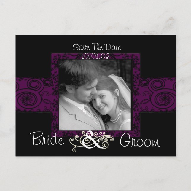 Carte Postale Faire-part Enregistrer la date avec votre photo (Devant)