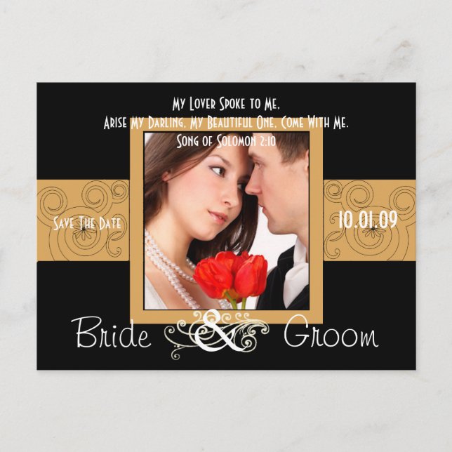 Carte Postale Faire-part Enregistrer la date avec votre photo (Devant)