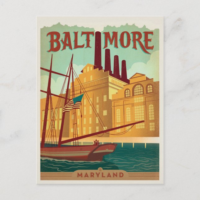 Carte Postale Faire-part Enregistrer la date - Baltimore, MD (Devant)