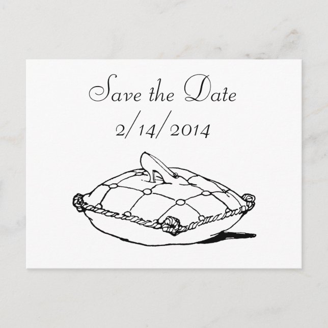Carte Postale Faire-part Enregistrer la date Cinderella Slipper Fairytale A (Devant)