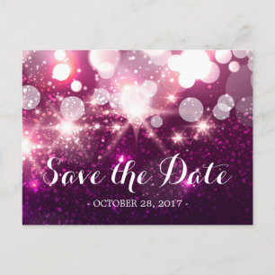 Carte Postale Faire-part Enregistrer la date Classy rose flamor Parties sci