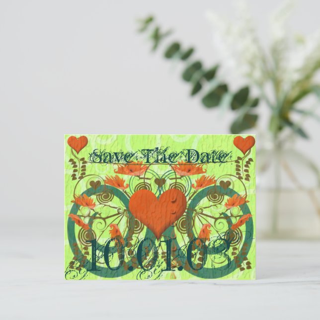 Carte Postale Faire-part Enregistrer la date - Customisé (Debout devant)