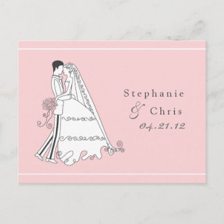 Carte Postale Faire-part Enregistrer la date de mariage et la pièce 01