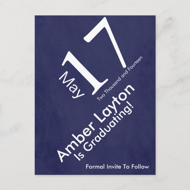 Carte Postale Faire-part Enregistrer la date de remise des diplômes moderne (Devant)