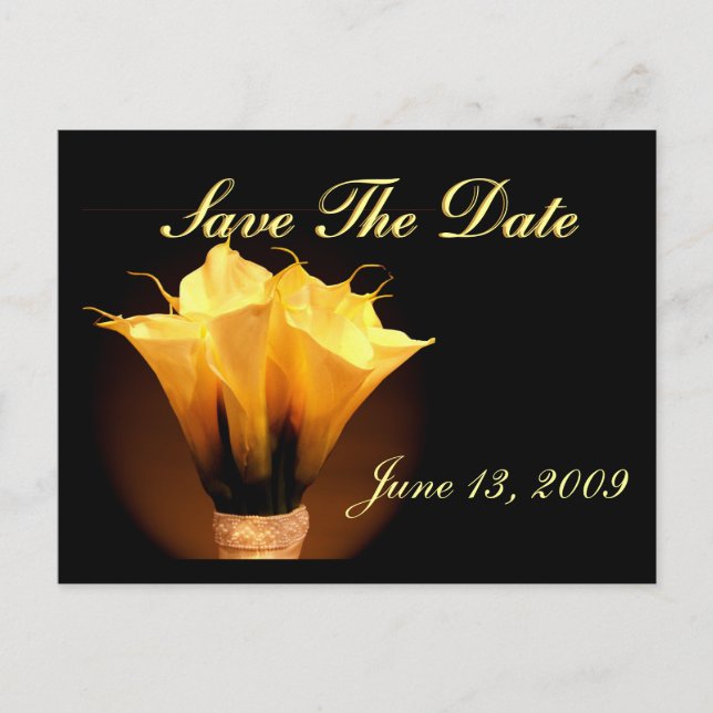 Carte Postale Faire-part Enregistrer la date des lys calla (Devant)