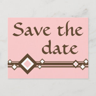 Carte Postale Faire-part enregistrer la date : diamants rétro :