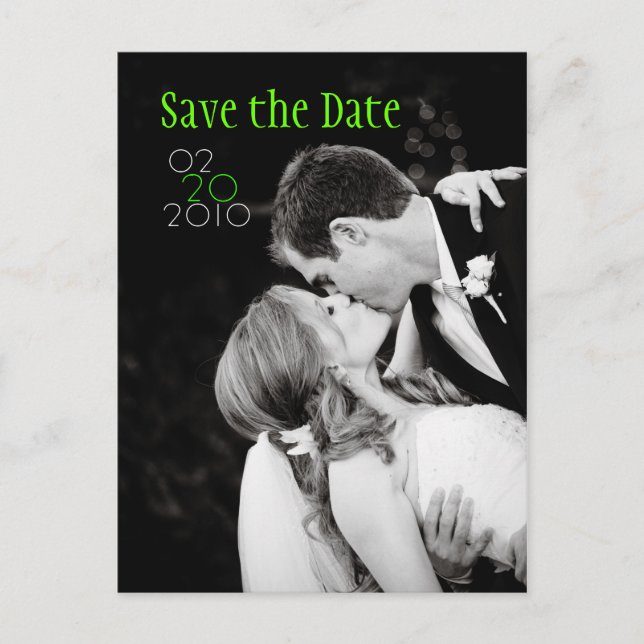 Carte Postale Faire-part Enregistrer la date du baiser (Devant)