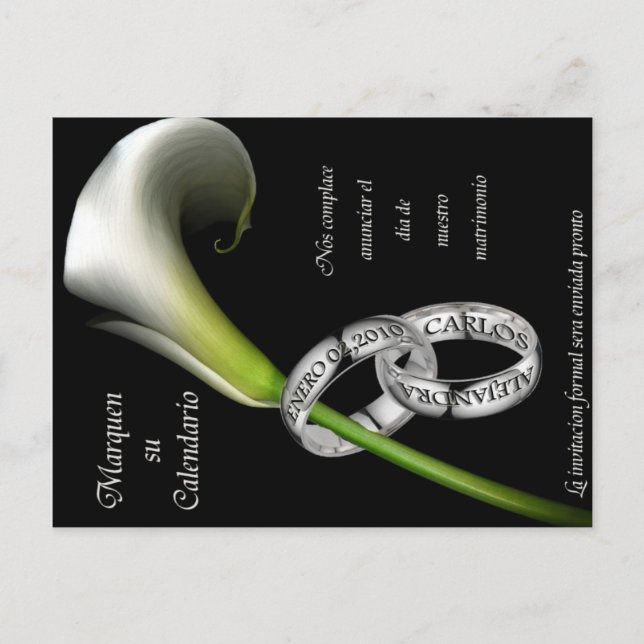 Carte Postale Faire-part Enregistrer la date (espagnol) (Devant)