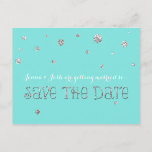 Carte Postale Faire-part ENREGISTRER LA DATE Fiançailles Mariage Silver Con