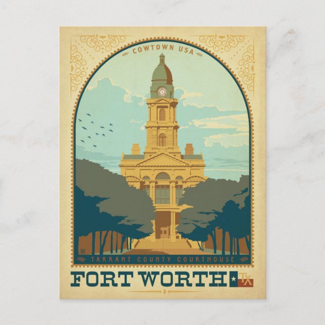Carte Postale Faire-part Enregistrer la date - Fort Worth, TX (Devant)