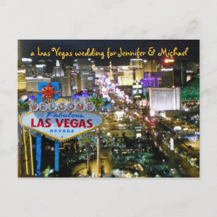 Carte Postale Faire-part Enregistrer la date Las Vegas Mariages Plutôt rose