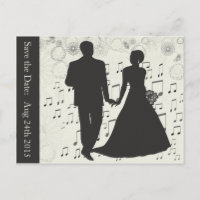 Enregistrer la date, Mariage Couple Music Notes Ca