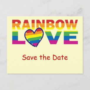 Carte Postale Faire-part Enregistrer la date/Mariage/Gay pride Rainbow