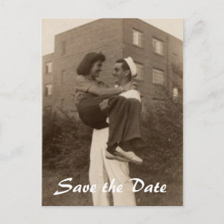 Carte Postale Faire-part Enregistrer la date Mariage militaire