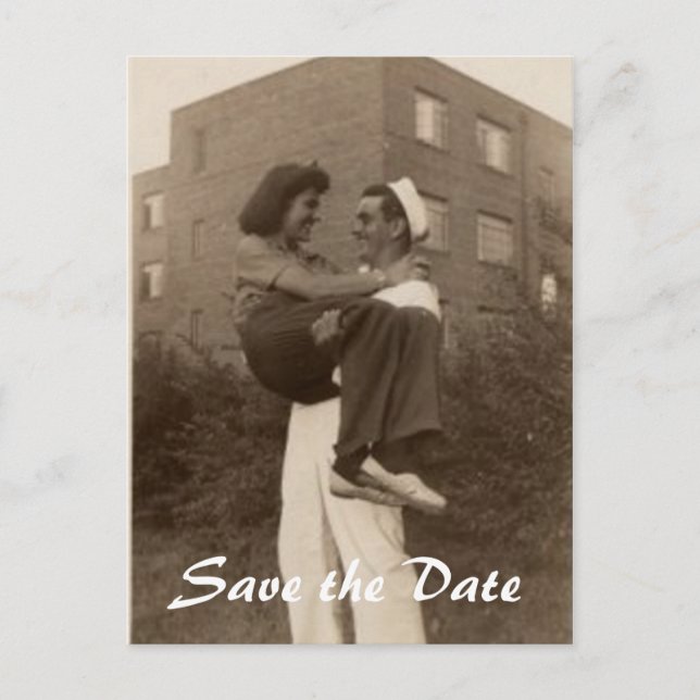 Carte Postale Faire-part Enregistrer la date Mariage militaire (Devant)