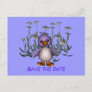Carte Postale Faire-part Enregistrer la date mignonne Bird Daisy Flowers Ca