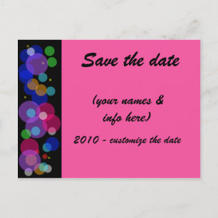 Carte Postale Faire-part ENREGISTRER LA DATE (multicolores) cercles2
