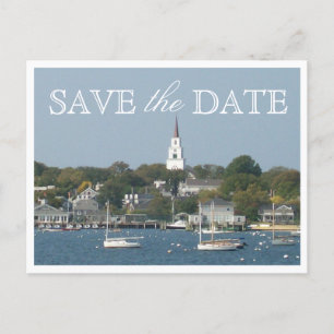 Carte Postale Faire-part Enregistrer la date Nantucket Mariage Tranquil Har