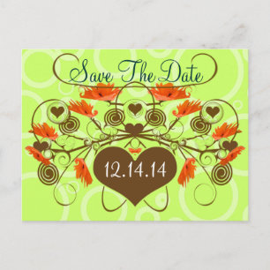 Carte Postale Faire-part Enregistrer la date -Pépites avec une bordure