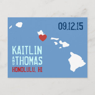 Carte Postale Faire-part Enregistrer la date - Personnalisable - Hawaii