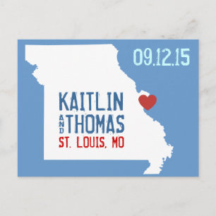 Carte Postale Faire-part Enregistrer la date - Personnalisable - Missouri