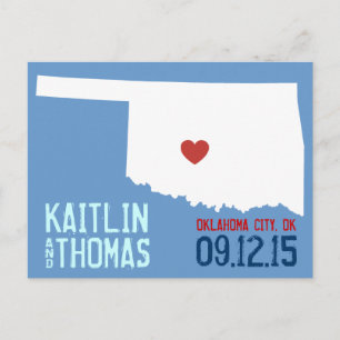 Carte Postale Faire-part Enregistrer la date - Personnalisable - Oklahoma