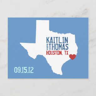 Carte Postale Faire-part Enregistrer la date - Personnalisable - Texas