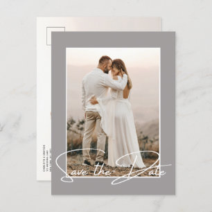 Carte Postale Faire-part Enregistrer La Date Photo Chic Stylish Mariage Ann
